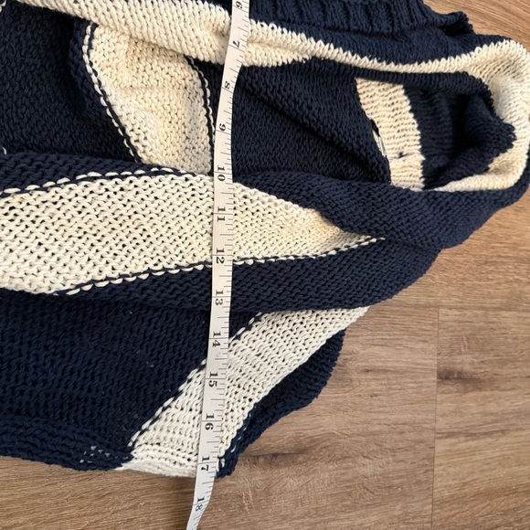 Cabi Circle Cardigan Sweater Vest XS Navy Stripes Fishermancore Coastal Preppy - Picture 7 of 9